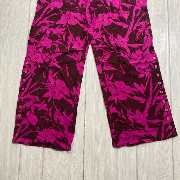 Soft Surroundings Purple Tropical Oceo Gauze Tunic & Wide Leg Pants Size Medium - Picture 15 of 16